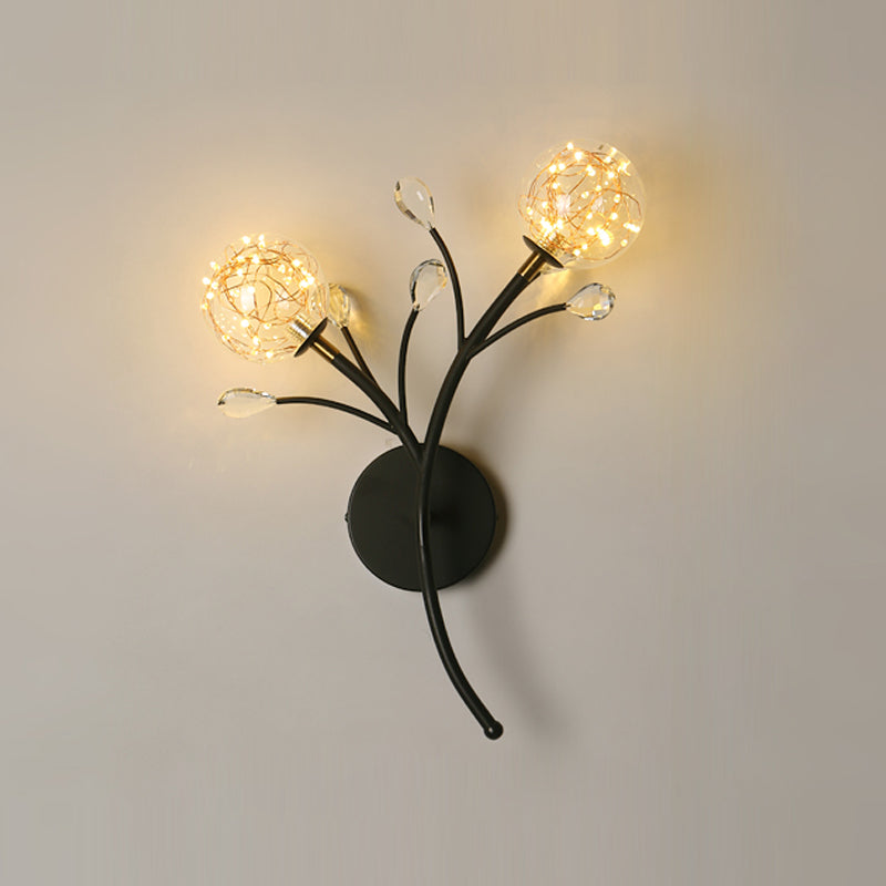 Glaskugelform Wand Licht moderner Stil 2 Lichter Wandhalterung Licht