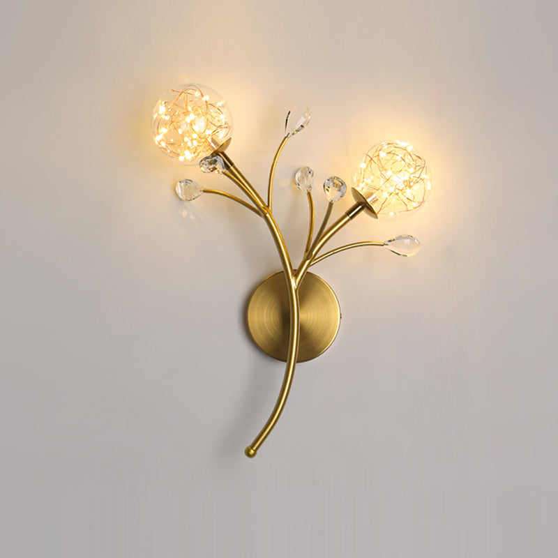 Glaskugelform Wand Licht moderner Stil 2 Lichter Wandhalterung Licht