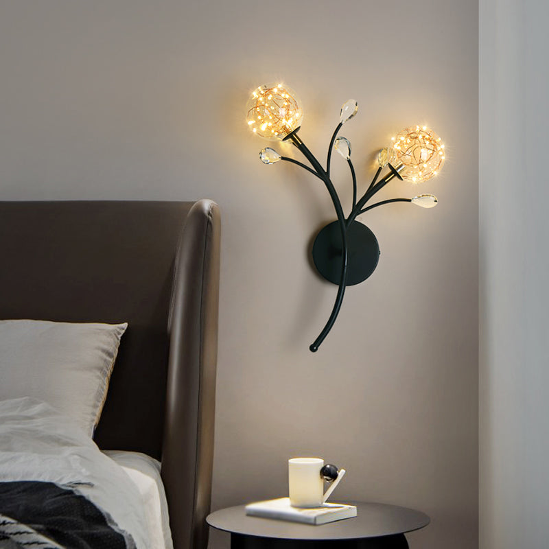 Glaskugelform Wand Licht moderner Stil 2 Lichter Wandhalterung Licht