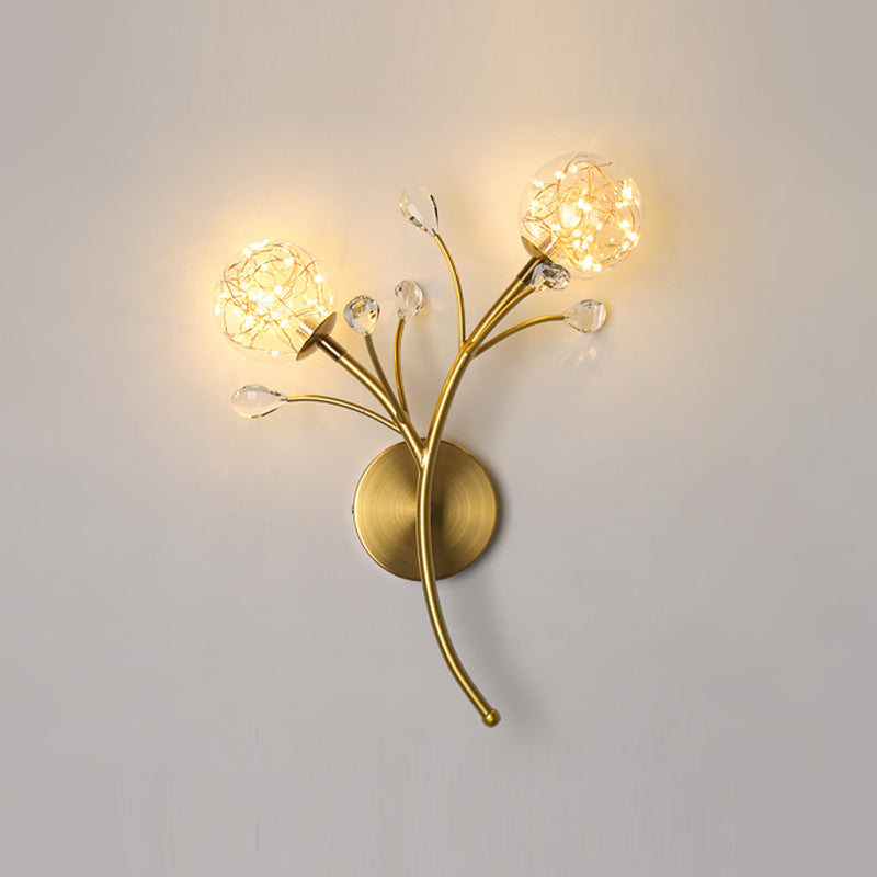 Glaskugelform Wand Licht moderner Stil 2 Lichter Wandhalterung Licht