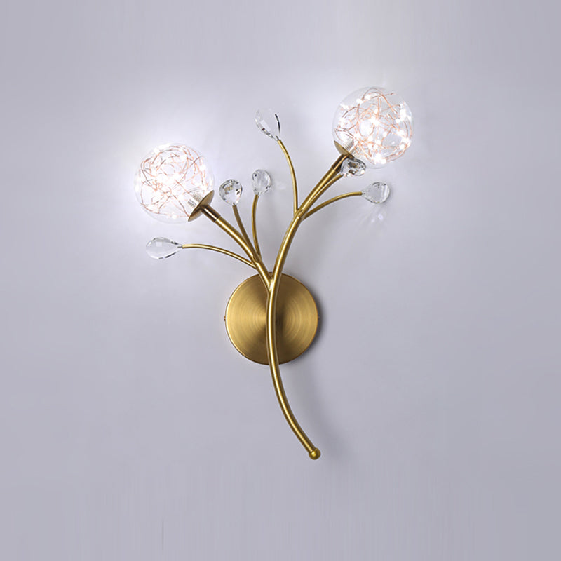 Glaskugelform Wand Licht moderner Stil 2 Lichter Wandhalterung Licht
