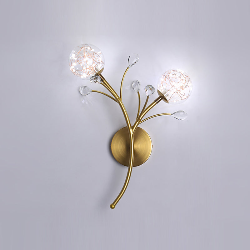 Glaskugelform Wand Licht moderner Stil 2 Lichter Wandhalterung Licht