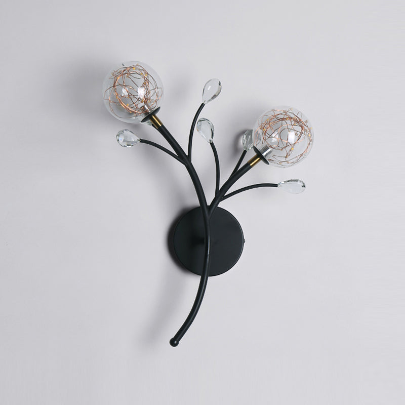 Glaskugelform Wand Licht moderner Stil 2 Lichter Wandhalterung Licht