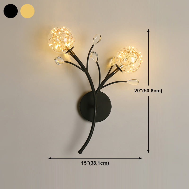 Glaskugelform Wand Licht moderner Stil 2 Lichter Wandhalterung Licht