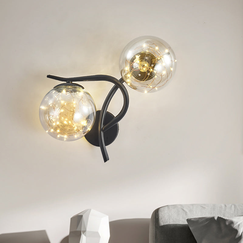 Kugelform Glaswand Licht moderner Stil 2 Leichter Wandhalterung Licht