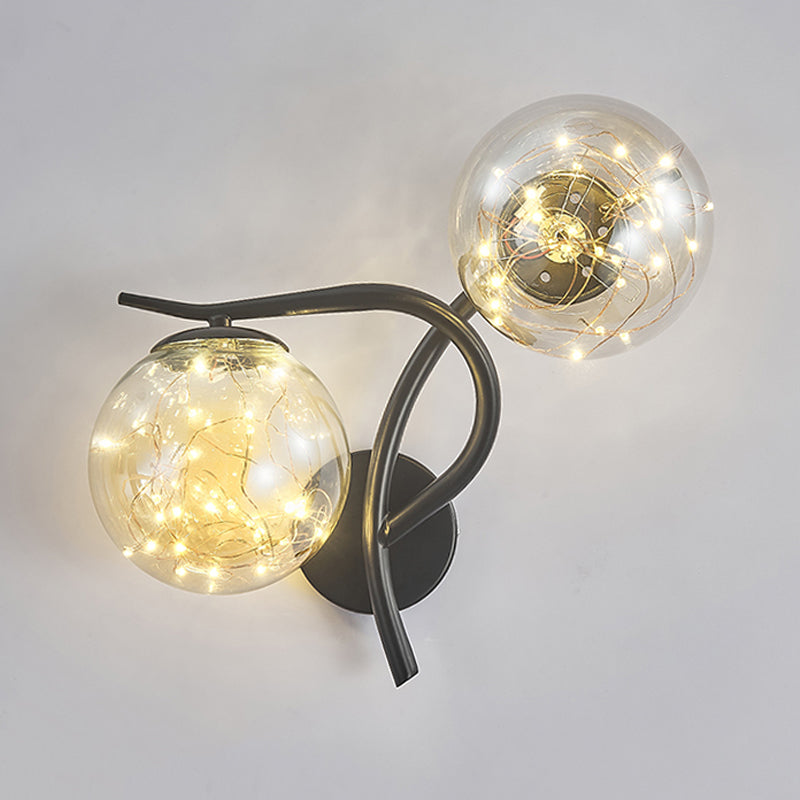 Kugelform Glaswand Licht moderner Stil 2 Leichter Wandhalterung Licht
