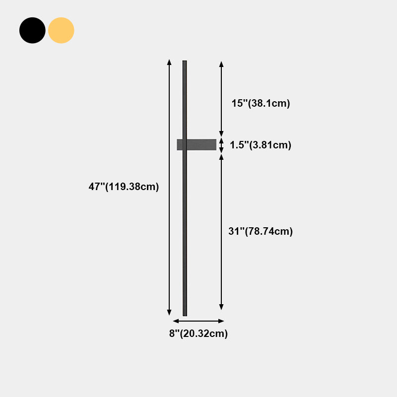 Linear Shape Metal Wall Light Modern Style 1 Light Wall Mount Light