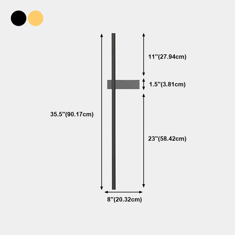 Linear Shape Metal Wall Light Modern Style 1 Light Wall Mount Light