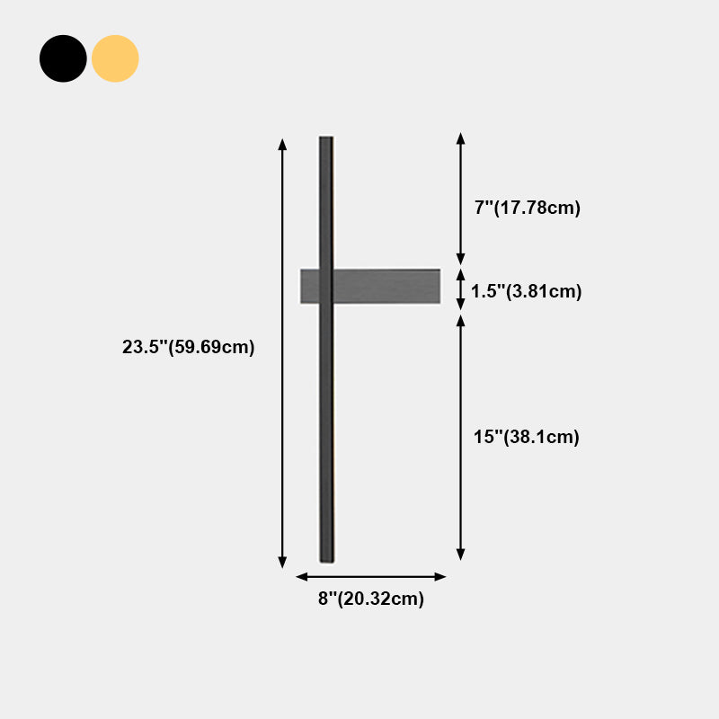 Linear Shape Metal Wall Light Modern Style 1 Light Wall Mount Light