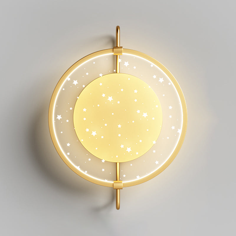 Luz de pared LED creativa estilo moderno de luz redonda de luz para dormitorio