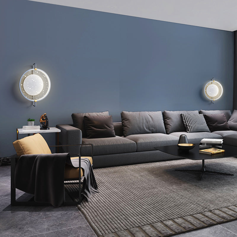 Luz de pared LED creativa estilo moderno de luz redonda de luz para dormitorio