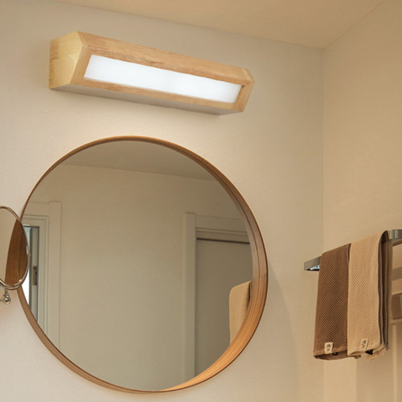 Moderne Stil Leuchte Rechteck Form Holz 1-Licht-Wandhalterlicht Licht