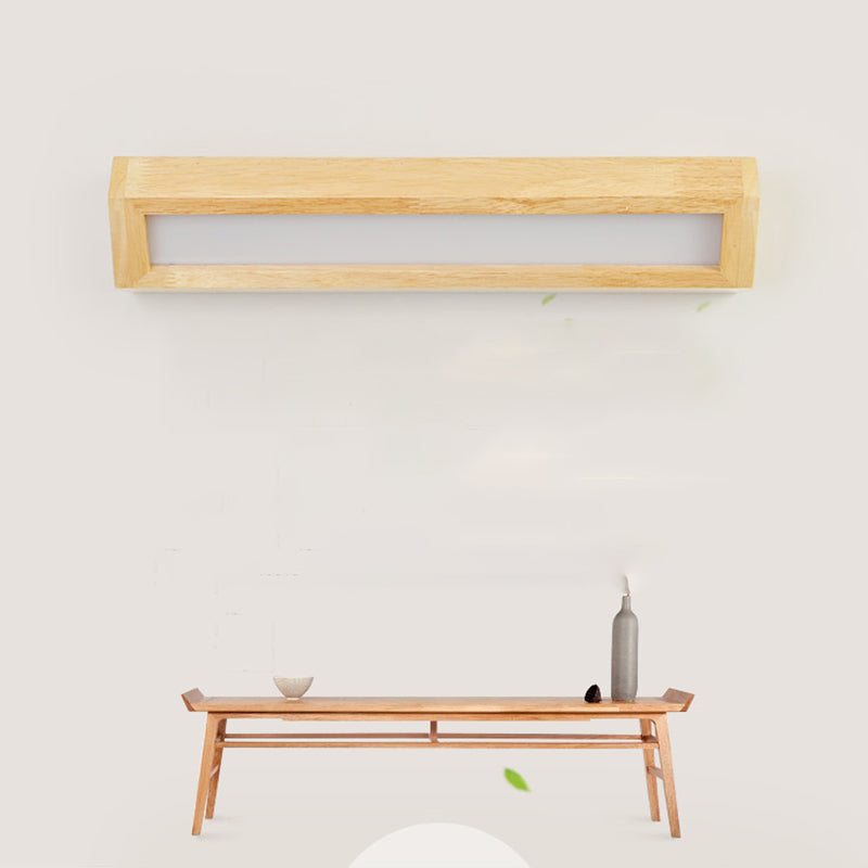 Moderne Stil Leuchte Rechteck Form Holz 1-Licht-Wandhalterlicht Licht