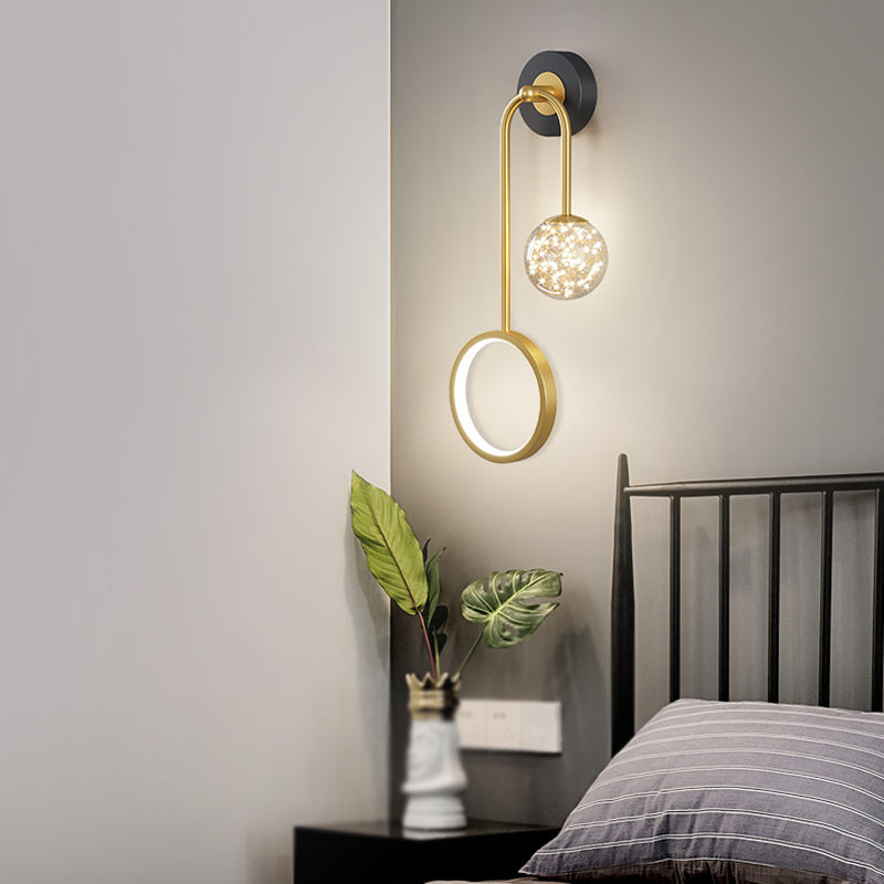 Luces de pared esféricas de estilo moderno 2 luces de montaje de pared ligera