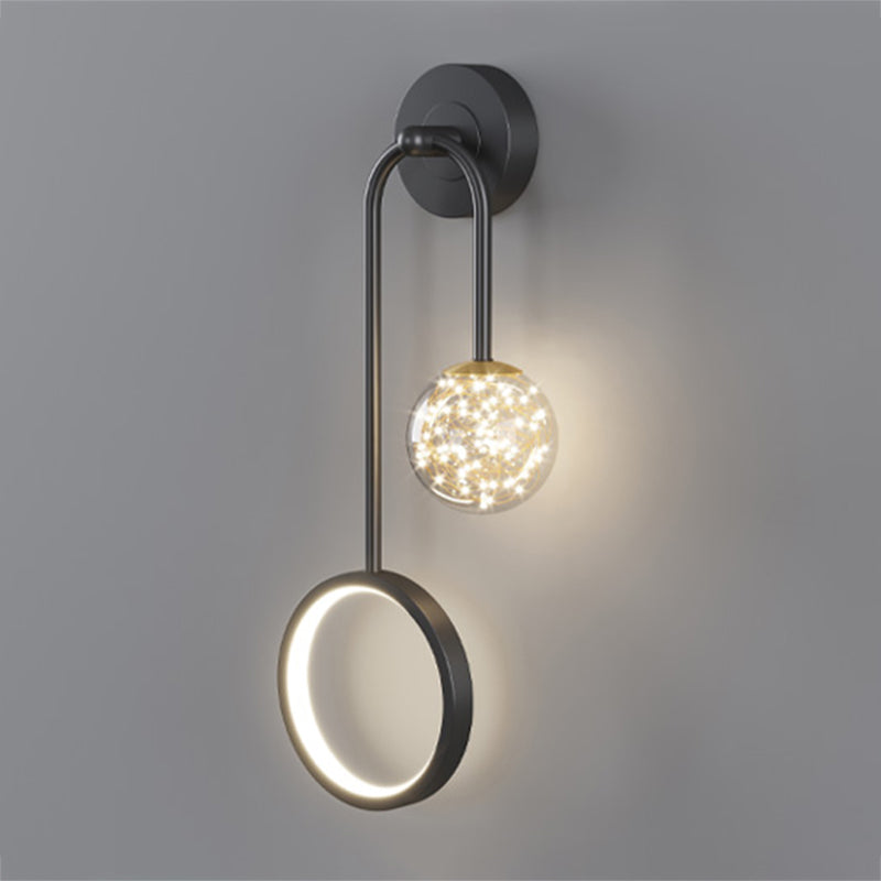 Luces de pared esféricas de estilo moderno 2 luces de montaje de pared ligera