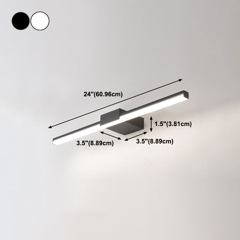 Modern Style Strip Shape Wall Lighting Metal 1 Light Wall Sconces for Shower Room