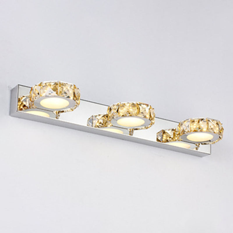 Crystal Geometric Wall Sconce Modern Multi Lights Mirror Wall Mount Light Fixture