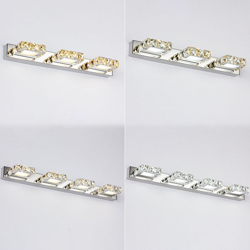 Crystal Geometric Wall Sconce Modern Multi Lights Mirror Wall Mount Light Fixture