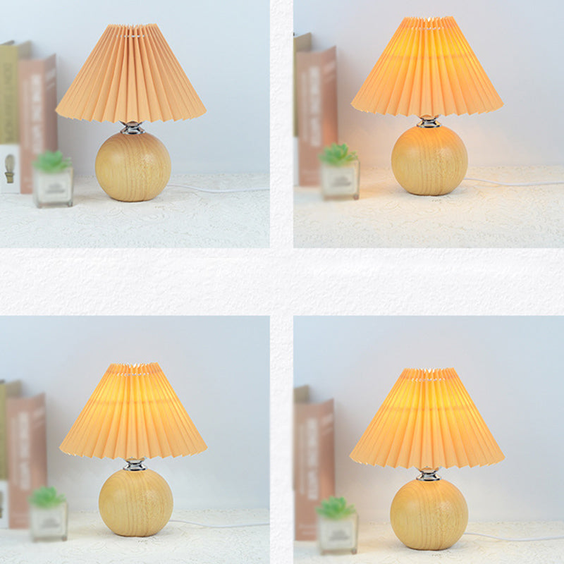 Lámpara de mesa de forma de cono de estilo de tela de estilo moderno luz de mesa de luz
