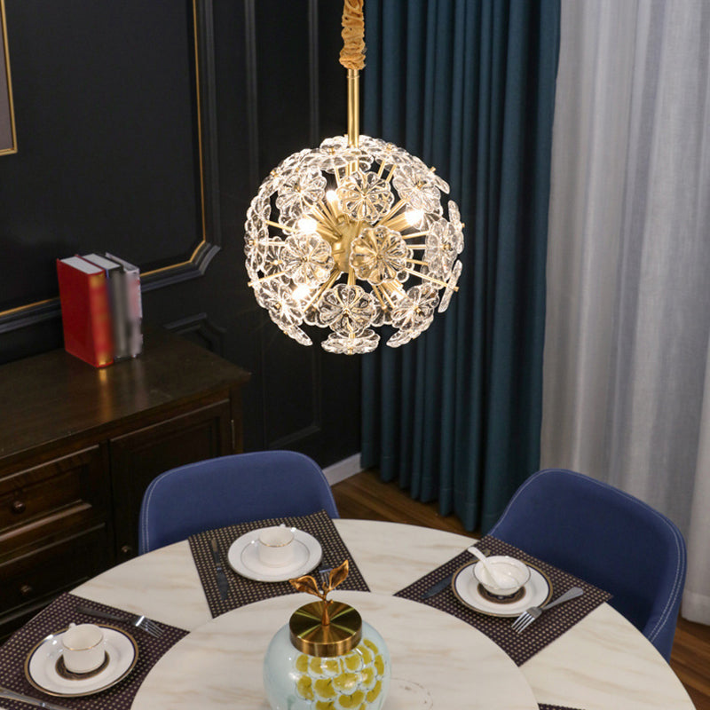 Modern Crystal Decorative Chandelier Flower Shape Light for Restaurant and Hotel