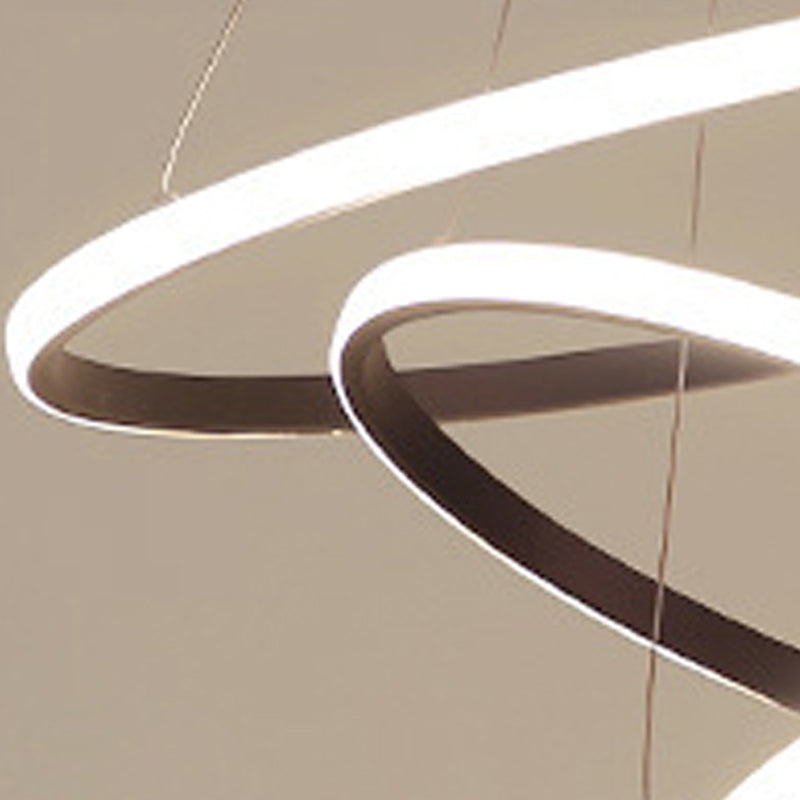 3-Light Suspended Lighting Fixture Minimalist Style Ring Shape Metal Chandelier Lamp