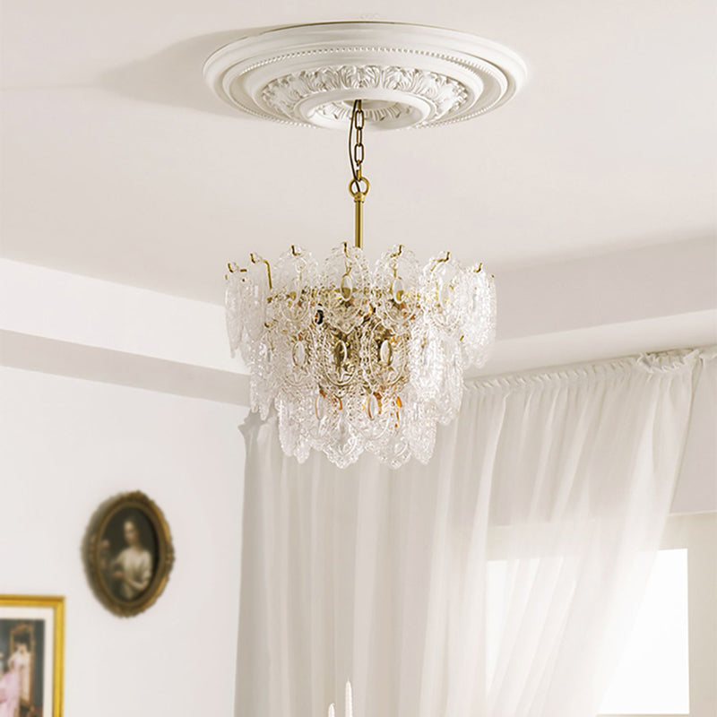 Contemporary Style Geometry Pendant Chandeliers Glass Hanging Light Fixtures in Gold