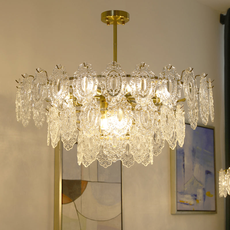 Contemporary Style Geometry Pendant Chandeliers Glass Pendant Lights in Gold