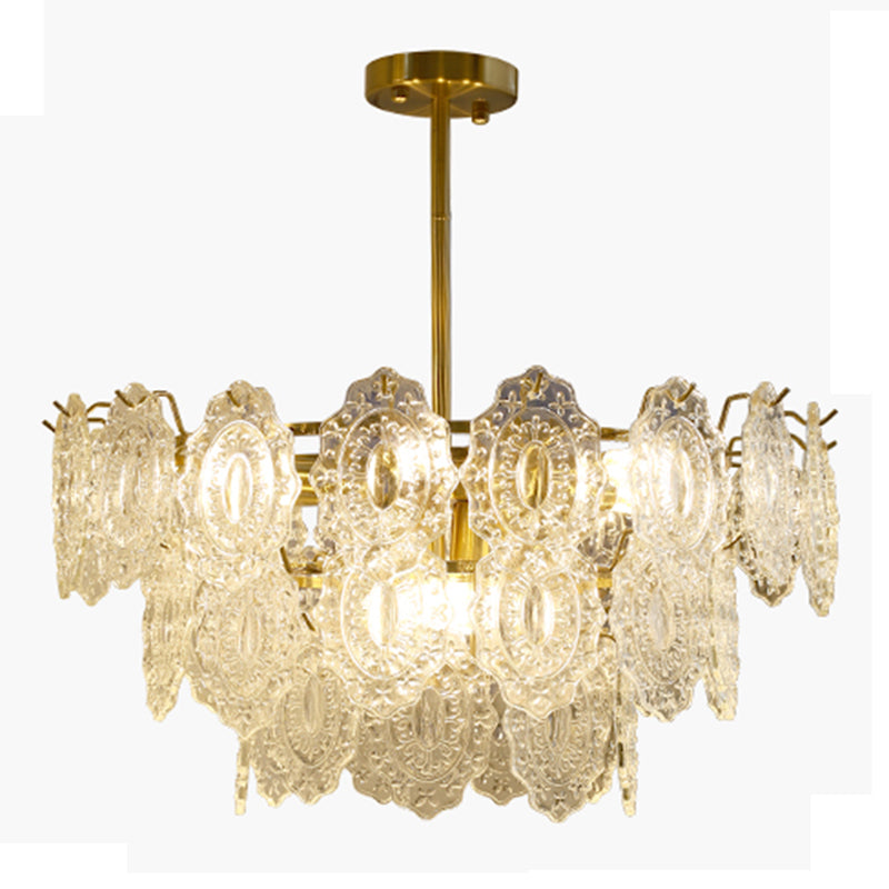 Contemporary Style Geometry Pendant Chandeliers Glass Pendant Lights in Gold