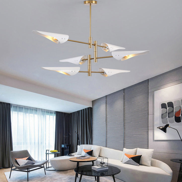 Modern Style Metal Chandelier Light Plane Shade Pendant Light for Living Room