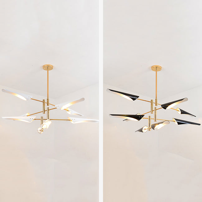 Modern Style Metal Chandelier Light Plane Shade Pendant Light for Living Room