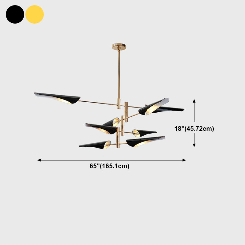 Modern Style Metal Chandelier Light Plane Shade Pendant Light for Living Room