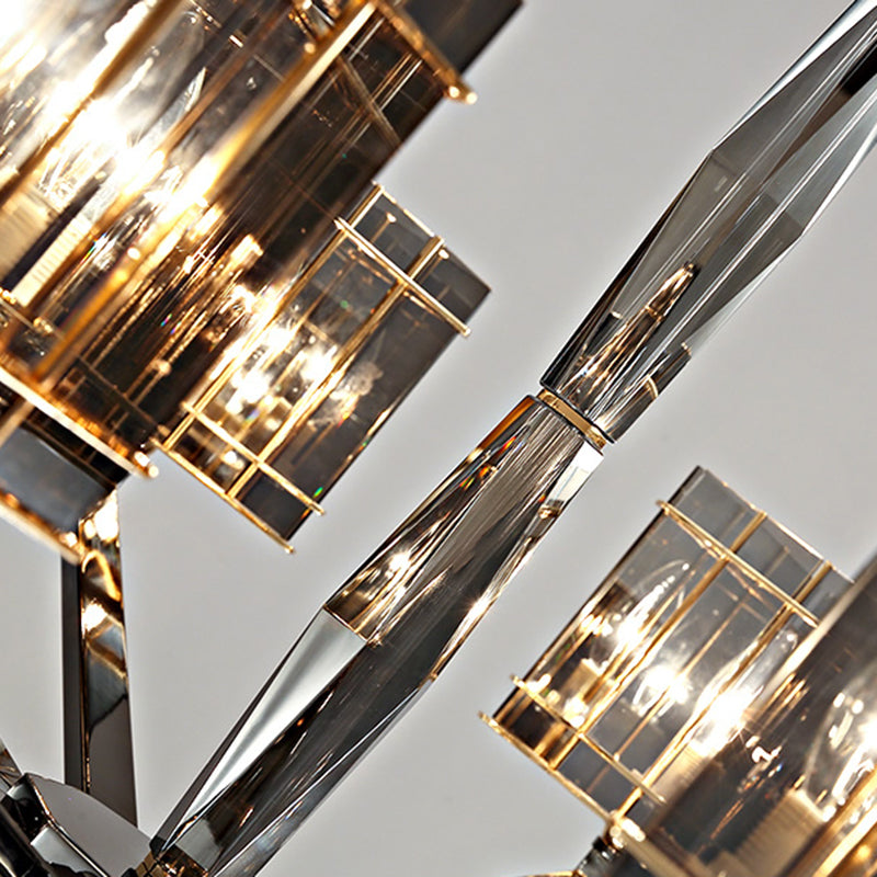 Lámpara de lámpara de lámpara de estilo moderno forma triangular de cristal luz colgante