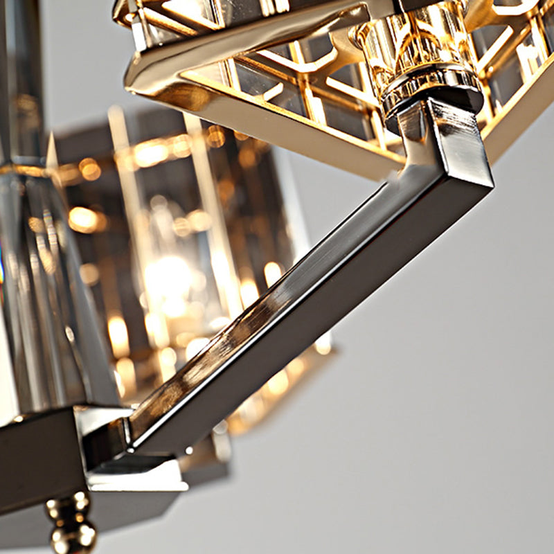 Lámpara de lámpara de lámpara de estilo moderno forma triangular de cristal luz colgante