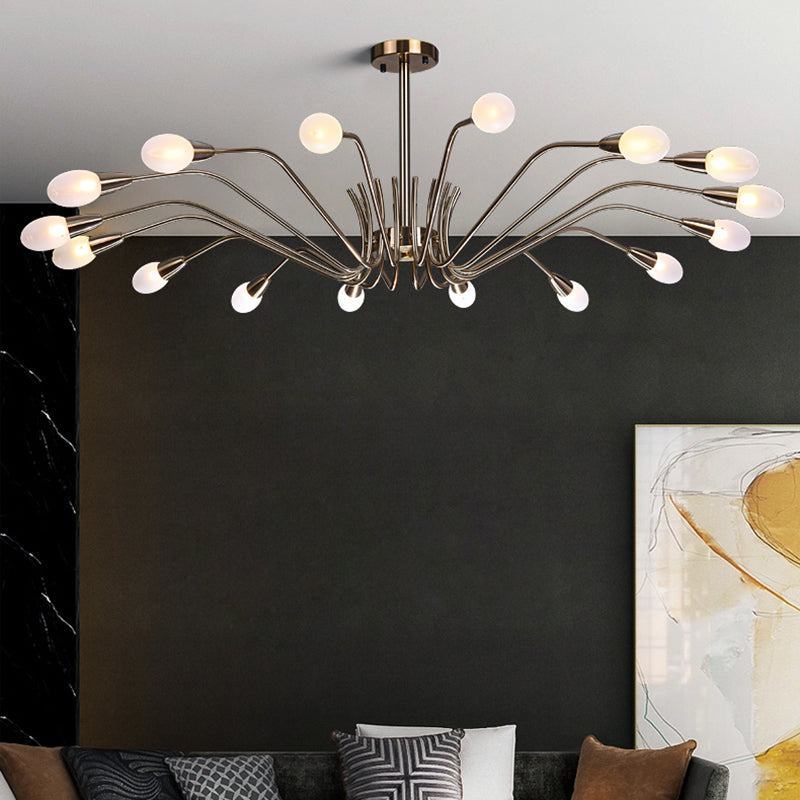 Lámpara de lámpara de lámpara de estilo posmoderno lámpara colgante de vidrio dorado para sala de estar