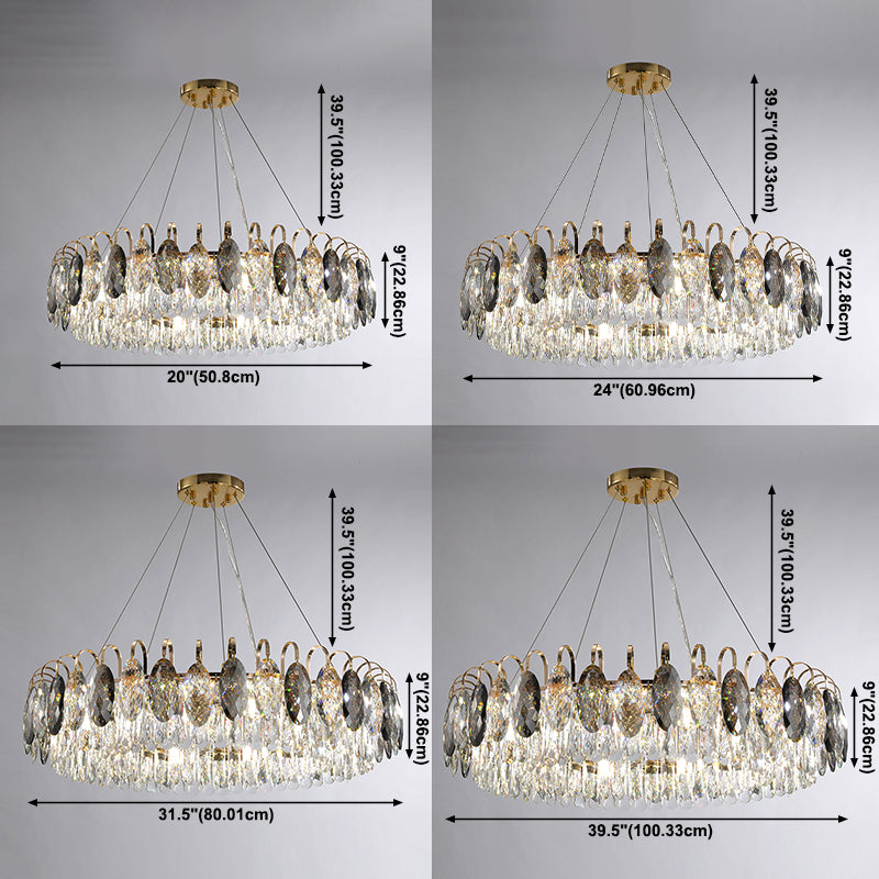 Lámpara de lámpara de cristal de lámpara de estilo moderno para sala de estar de dormitorio