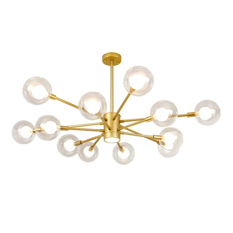 Luz de lámpara de lámpara múltiple contemporánea lámpara de lámpara de vidrio colgante de vidrio para cafetería