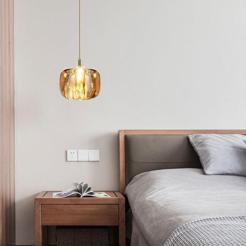 Lumière suspendue contemporaine en verre coloré