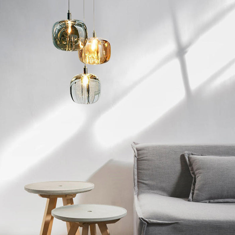 Colorful Glass Hanging Light Modern Pendent Lighting Fixture for Sitting Room