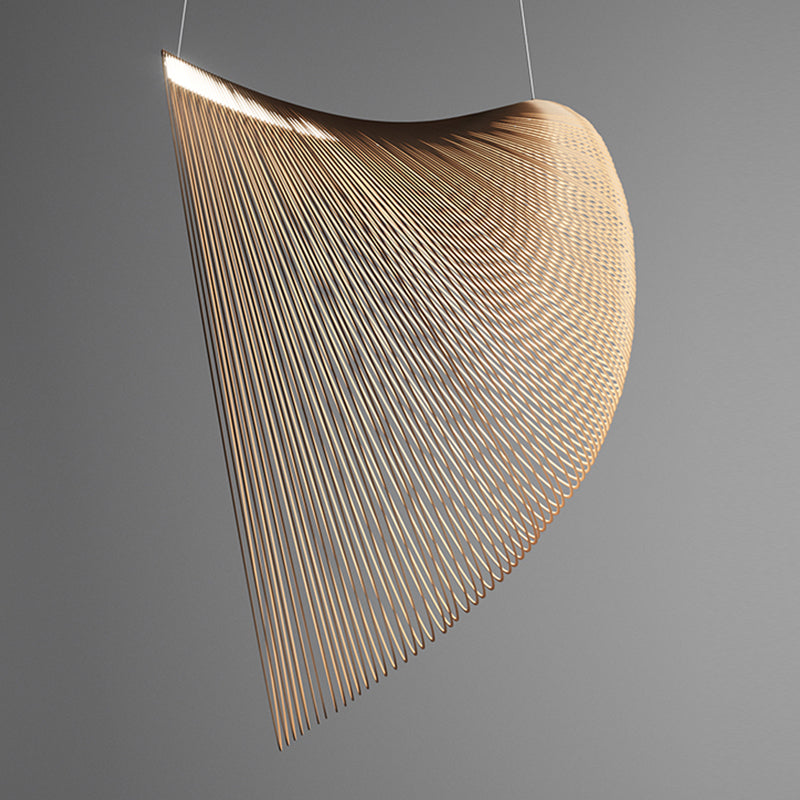 Éclairage pendentif à la maison légère suspendue en bois pour le salon