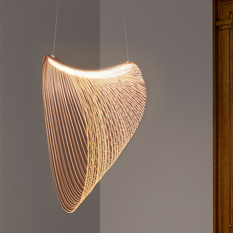 Éclairage pendentif à la maison légère suspendue en bois pour le salon