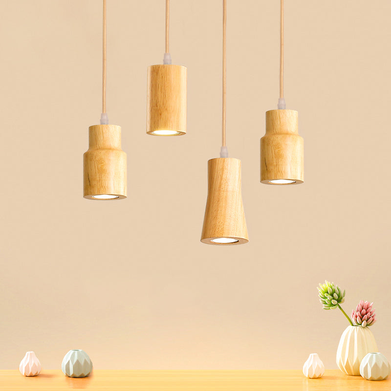 Pendentif en forme géométrique Light Nordic Wood suspension pour le salon
