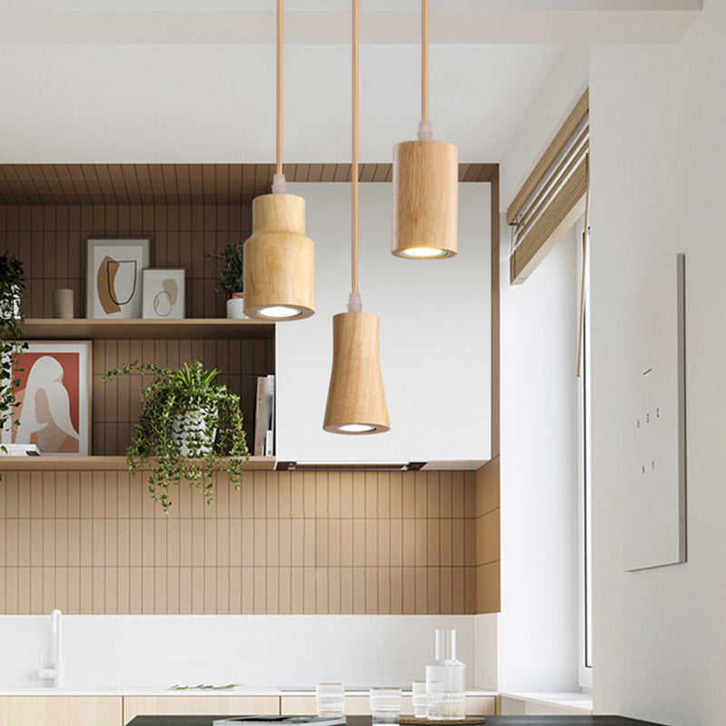 Pendentif en forme géométrique Light Nordic Wood suspension pour le salon