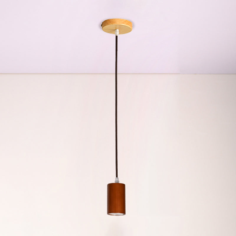 Geometric Shape Pendant Light Nordic Wood Hanging Pendant for Living Room
