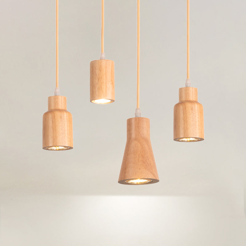 Pendentif en forme géométrique Light Nordic Wood suspension pour le salon