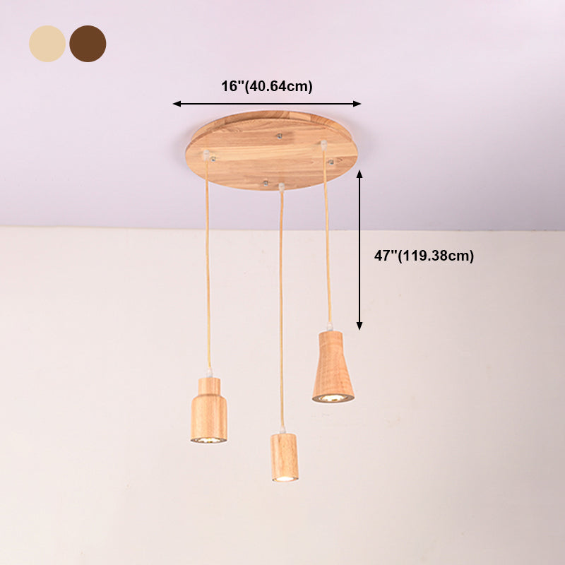 Pendentif en forme géométrique Light Nordic Wood suspension pour le salon