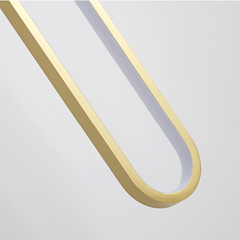 Contemporary Oval Shape Pendant Light Aluminum LED Hanging Pendant for Living Room