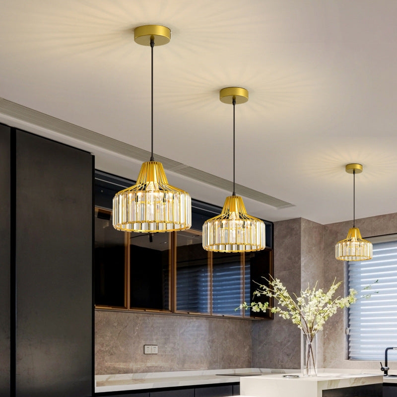 Moderne Stilzylindrische Form hängende hängende helle Kristall 1 hängende Lampe für Schlafzimmer