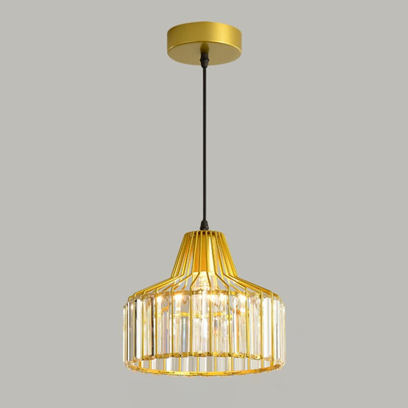 Moderne Stilzylindrische Form hängende hängende helle Kristall 1 hängende Lampe für Schlafzimmer