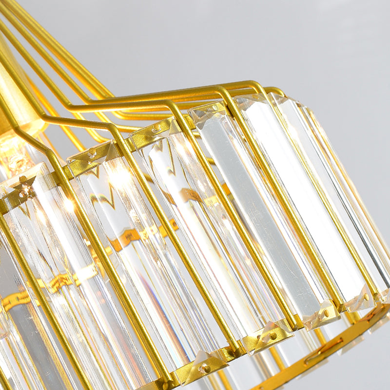 Moderne Stilzylindrische Form hängende hängende helle Kristall 1 hängende Lampe für Schlafzimmer