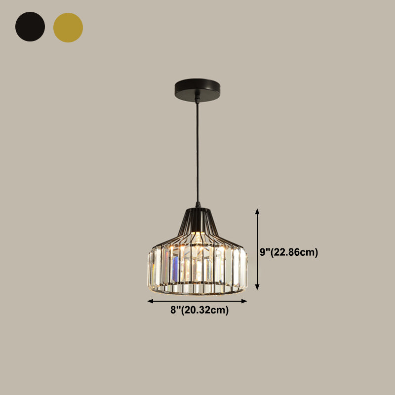 Moderne Stilzylindrische Form hängende hängende helle Kristall 1 hängende Lampe für Schlafzimmer